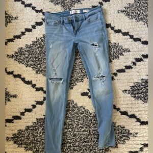 Hollister Light Blue Distressed Skinny Jeans